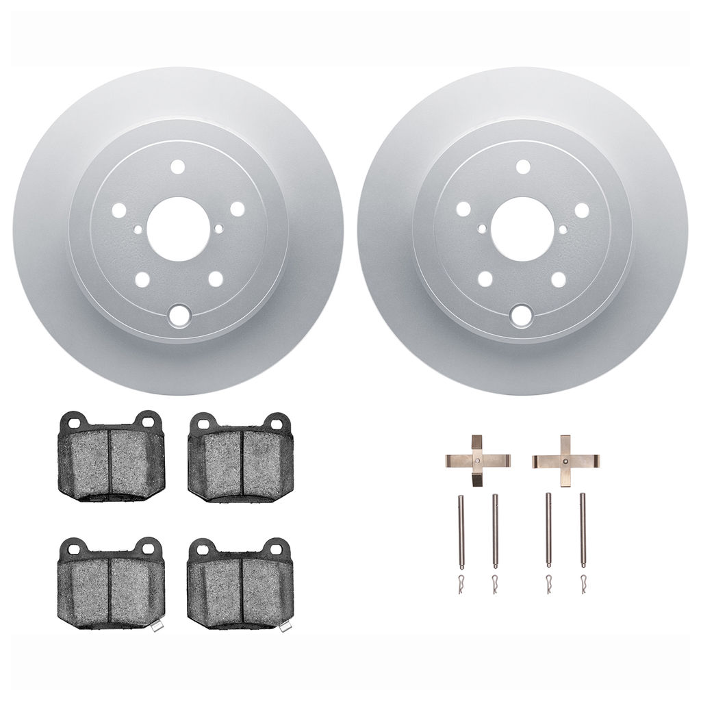 Dynamic Friction 4612-13019 - Brake Kit - Geostop Rotors and 5000 Euro Ceramic Brake Pads with Hardware