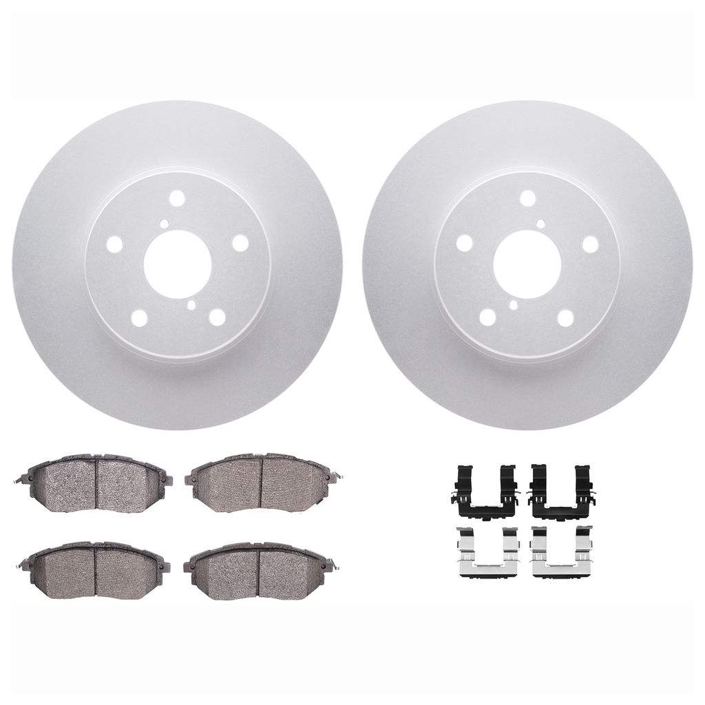 Dynamic Friction 4612-13020 - Brake Kit - Geostop Rotors and 5000 Euro Ceramic Brake Pads with Hardware