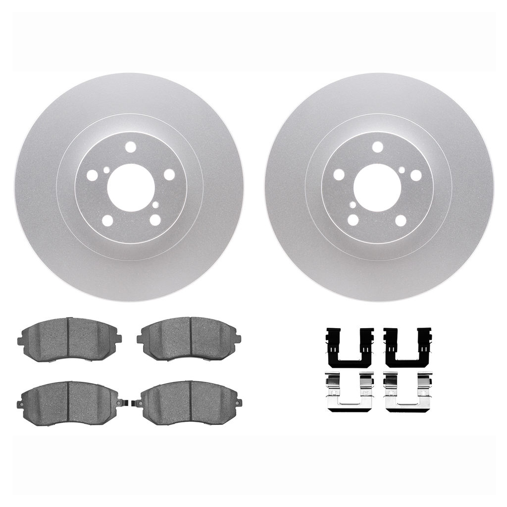 Dynamic Friction 4612-13025 - Brake Kit - Geostop Rotors and 5000 Euro Ceramic Brake Pads with Hardware