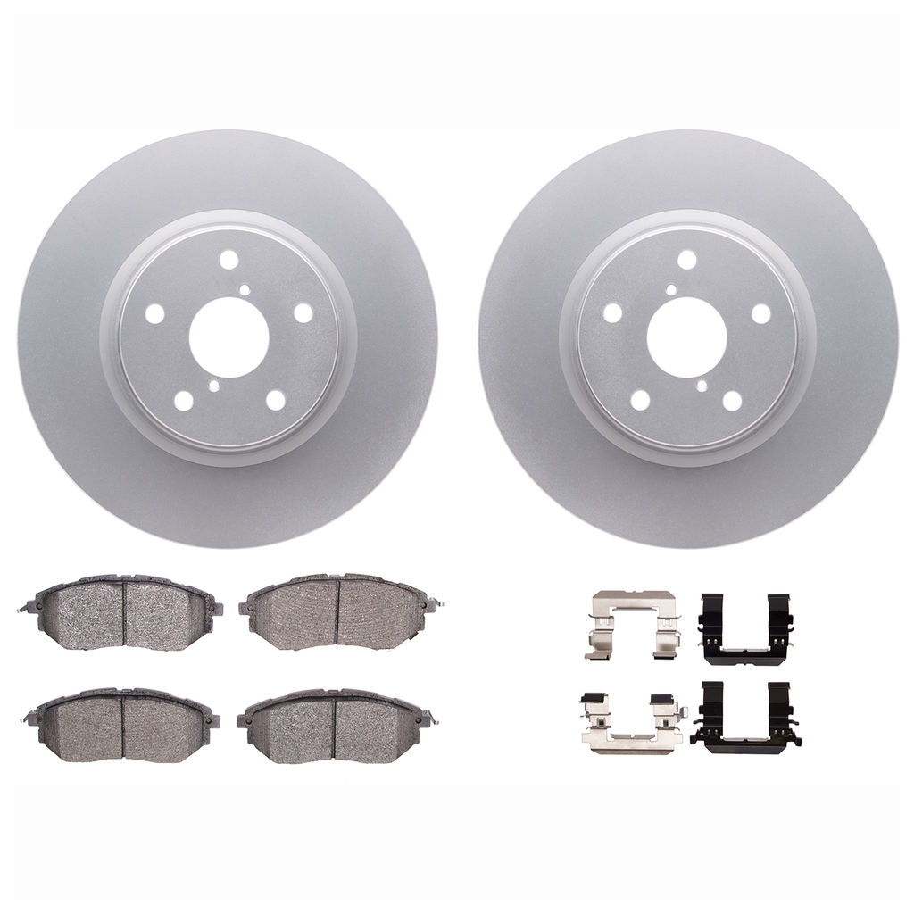 Dynamic Friction 4612-13026 - Brake Kit - Geostop Rotors and 5000 Euro Ceramic Brake Pads with Hardware
