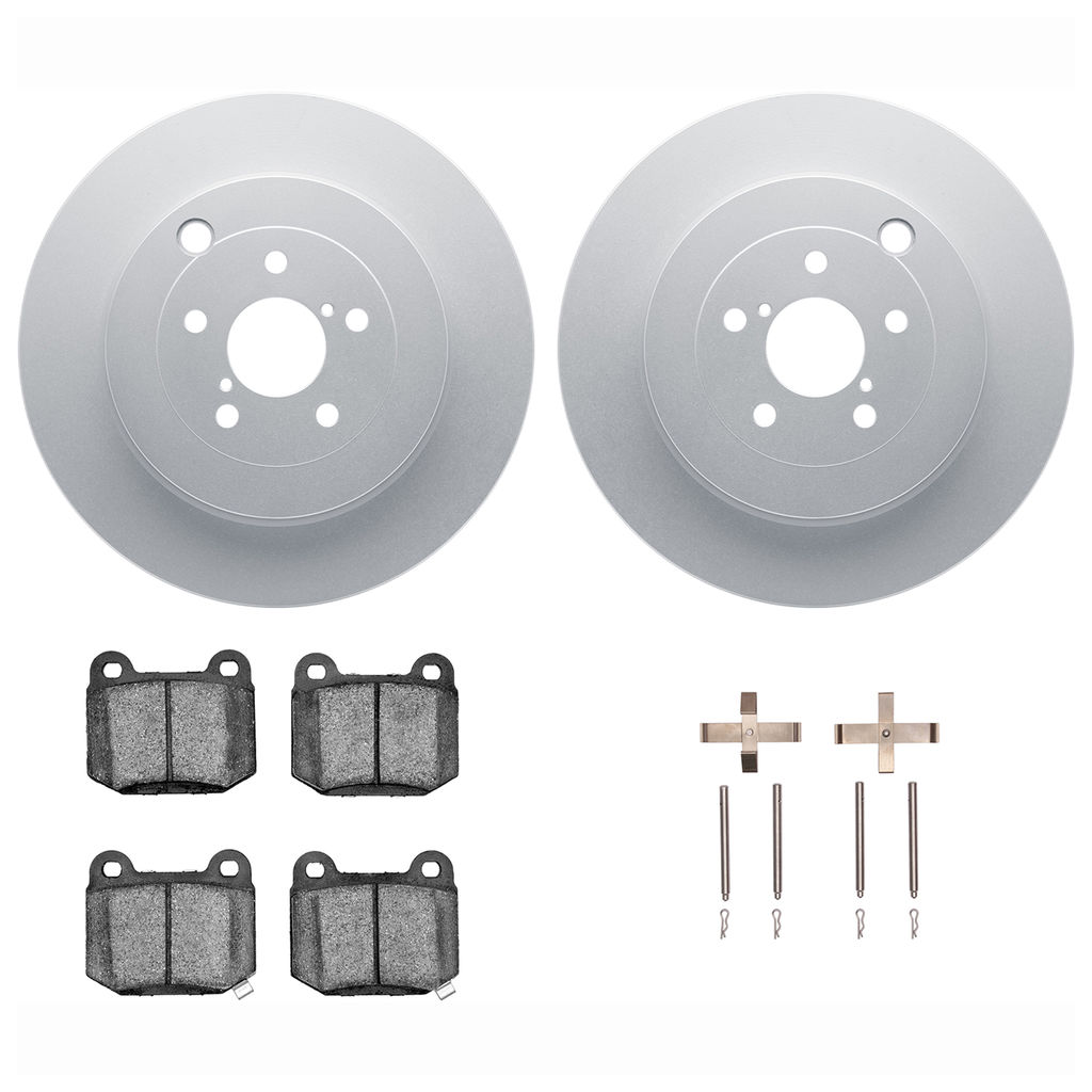 Dynamic Friction 4612-13028 - Brake Kit - Geostop Rotors and 5000 Euro Ceramic Brake Pads with Hardware