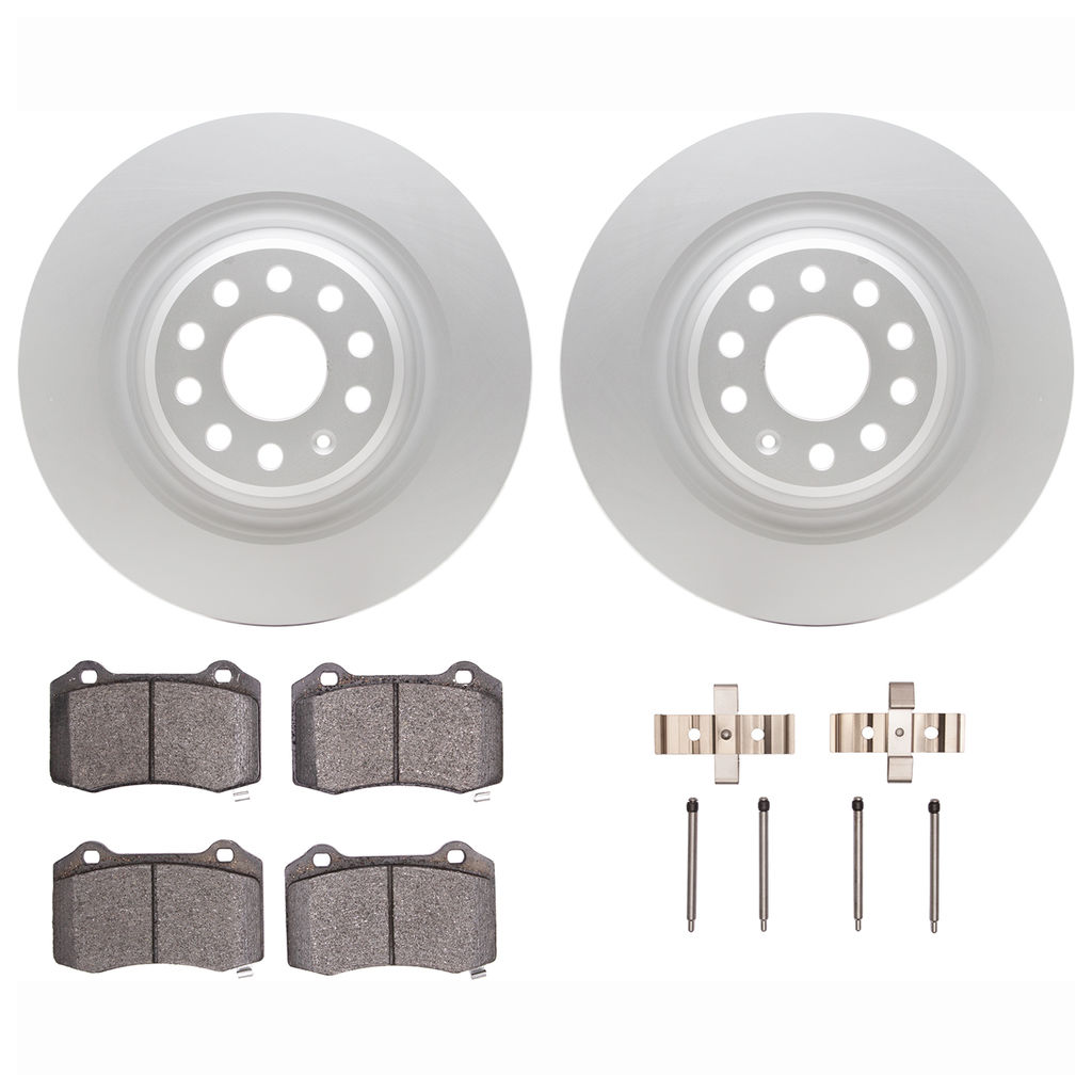 Dynamic Friction 4612-26000 - Brake Kit - Geostop Rotors and 5000 Euro Ceramic Brake Pads with Hardware