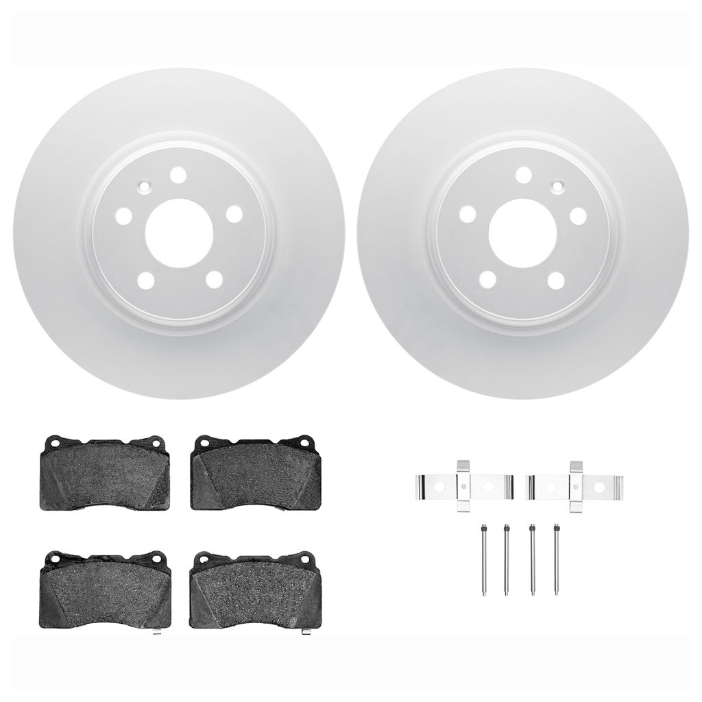 Dynamic Friction 4612-26001 - Brake Kit - Geostop Rotors and 5000 Euro Ceramic Brake Pads with Hardware