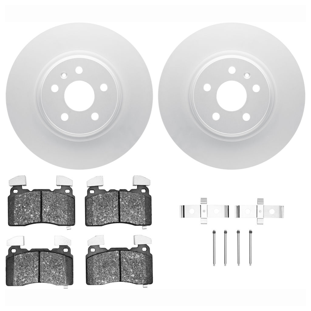 Dynamic Friction 4612-26002 - Brake Kit - Geostop Rotors and 5000 Euro Ceramic Brake Pads with Hardware