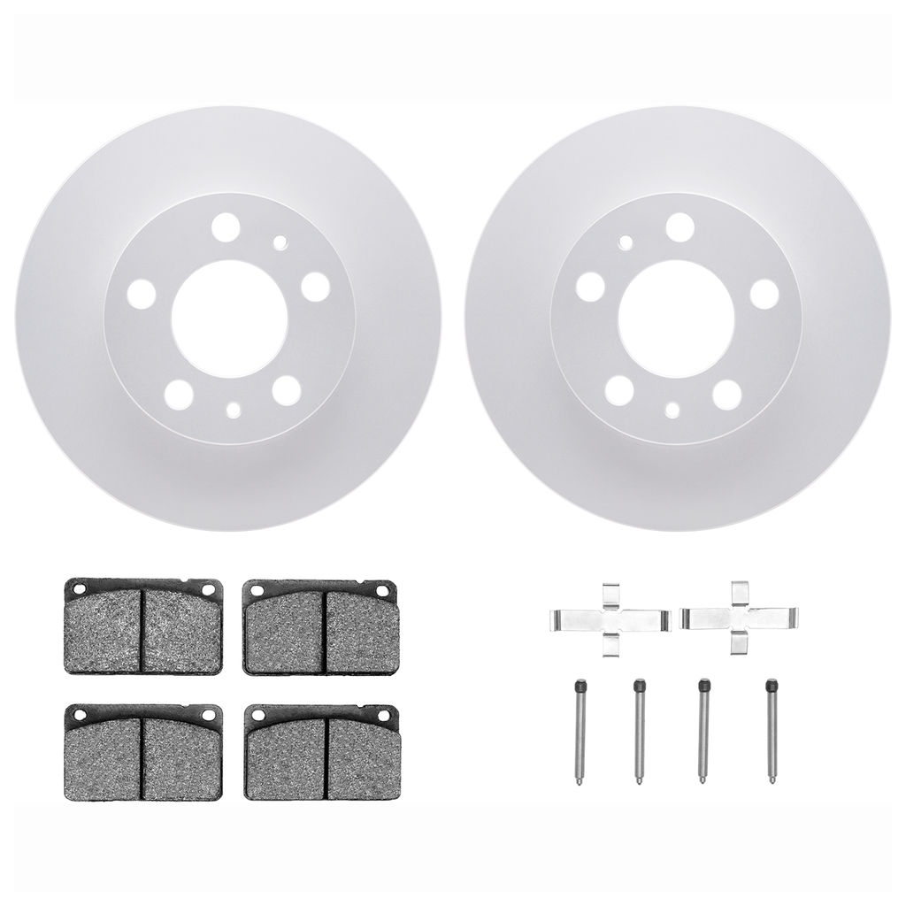 Dynamic Friction 4612-27000 - Brake Kit - Geostop Rotors and 5000 Euro Ceramic Brake Pads with Hardware