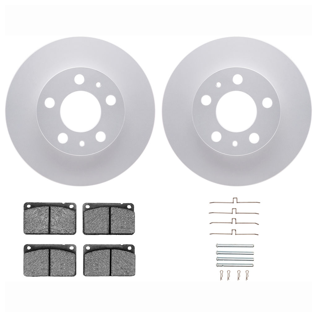 Dynamic Friction 4612-27001 - Brake Kit - Geostop Rotors and 5000 Euro Ceramic Brake Pads with Hardware