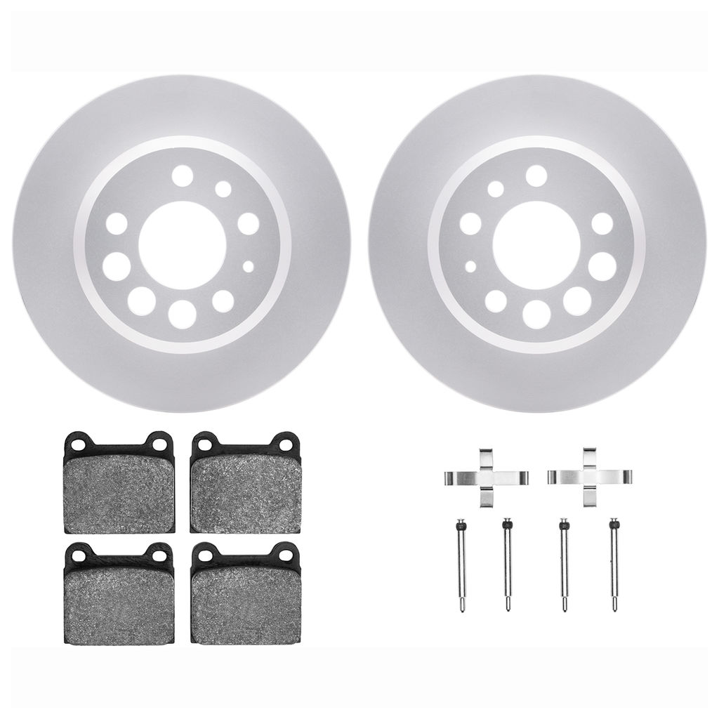 Dynamic Friction 4612-27003 - Brake Kit - Geostop Rotors and 5000 Euro Ceramic Brake Pads with Hardware