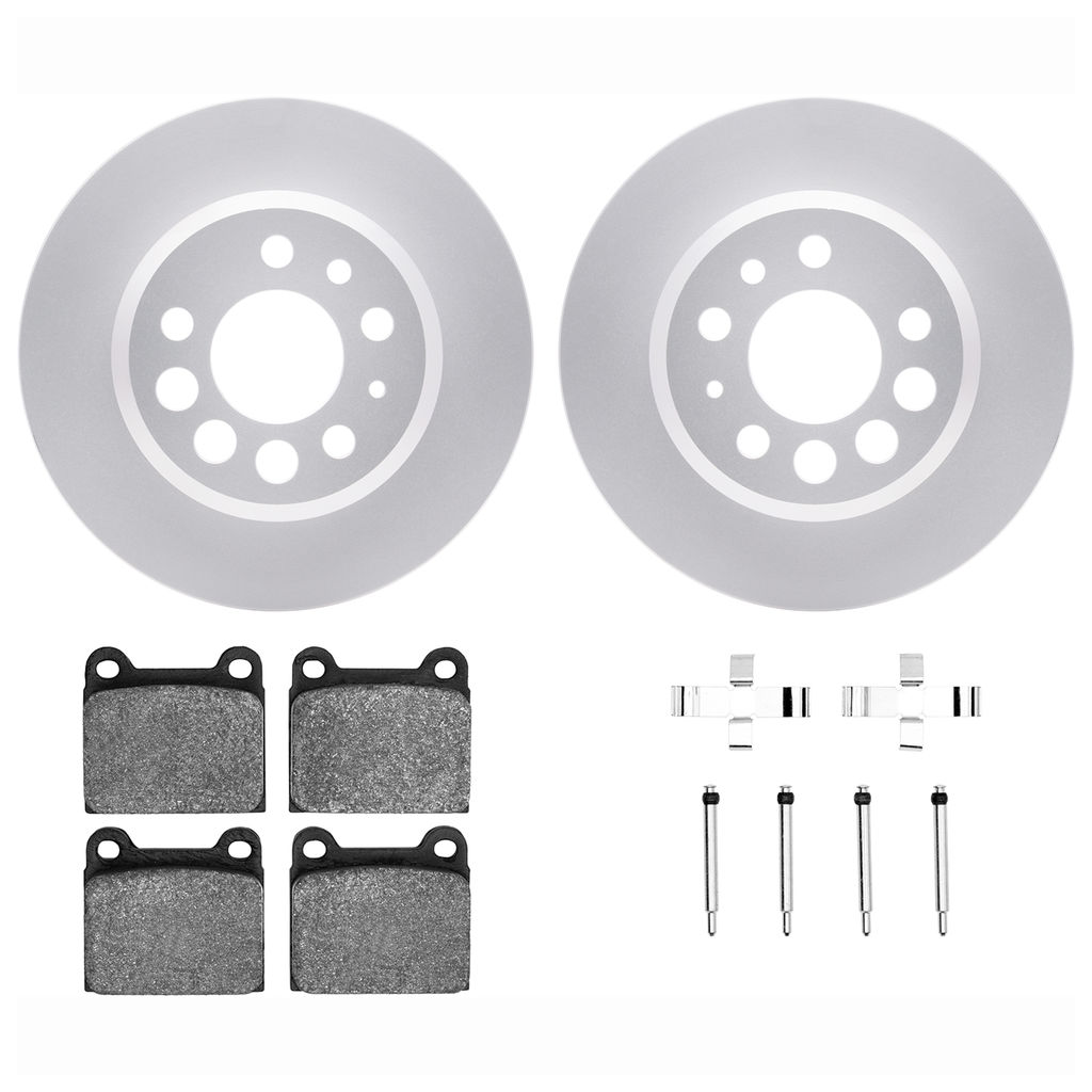 Dynamic Friction 4612-27004 - Brake Kit - Geostop Rotors and 5000 Euro Ceramic Brake Pads with Hardware