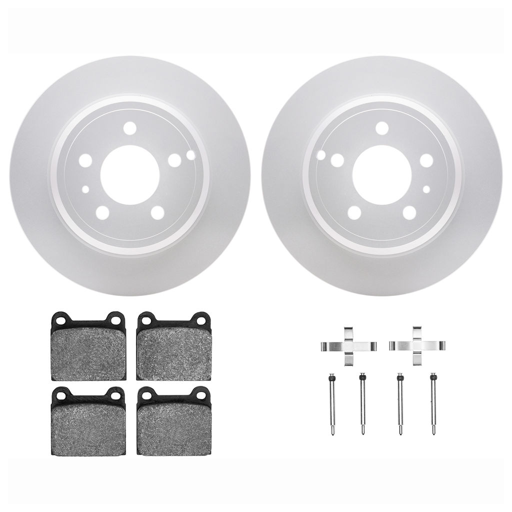 Dynamic Friction 4612-27007 - Brake Kit - Geostop Rotors and 5000 Euro Ceramic Brake Pads with Hardware