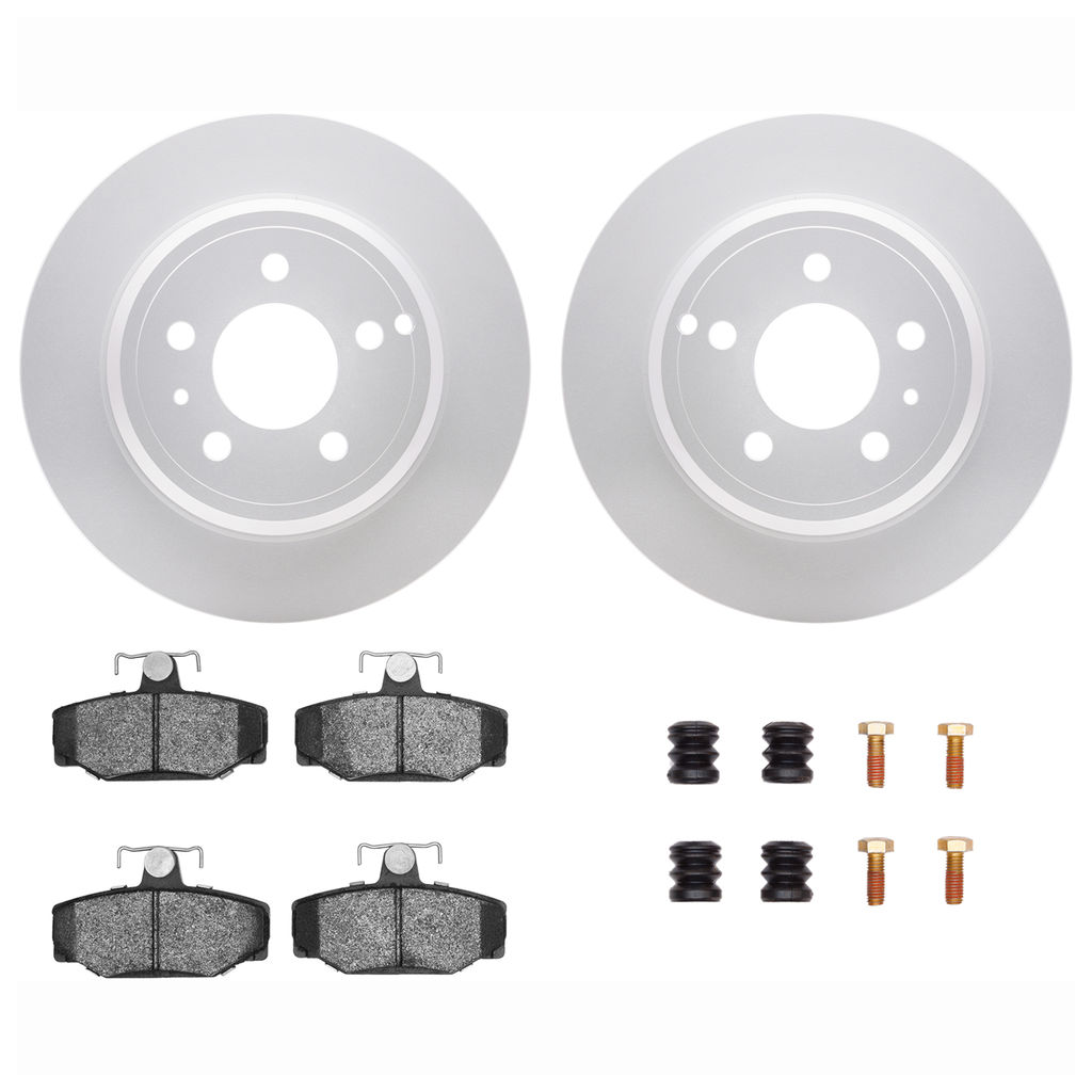Dynamic Friction 4612-27008 - Brake Kit - Geostop Rotors and 5000 Euro Ceramic Brake Pads with Hardware