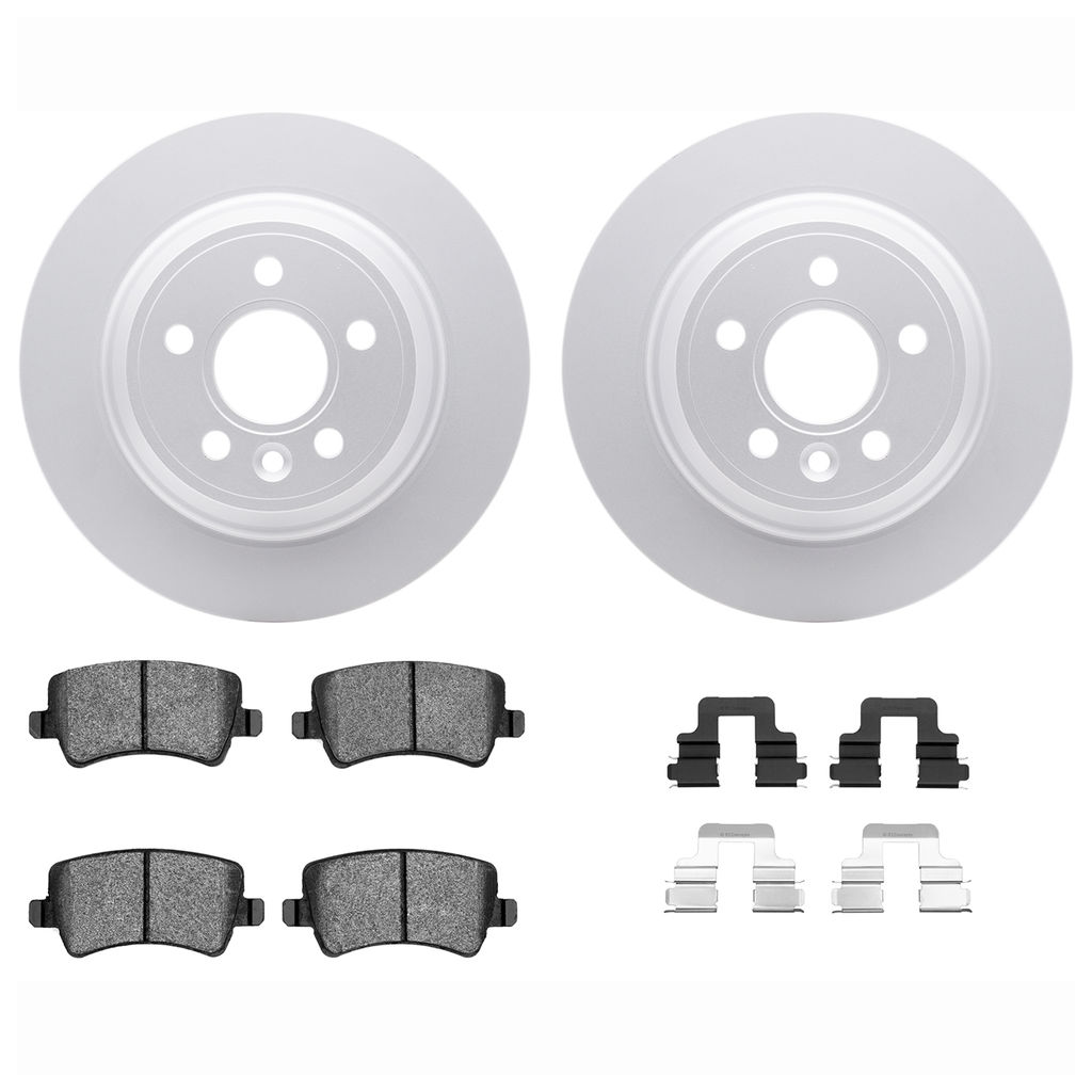 Dynamic Friction 4612-27016 - Brake Kit - Geostop Rotors and 5000 Euro Ceramic Brake Pads with Hardware