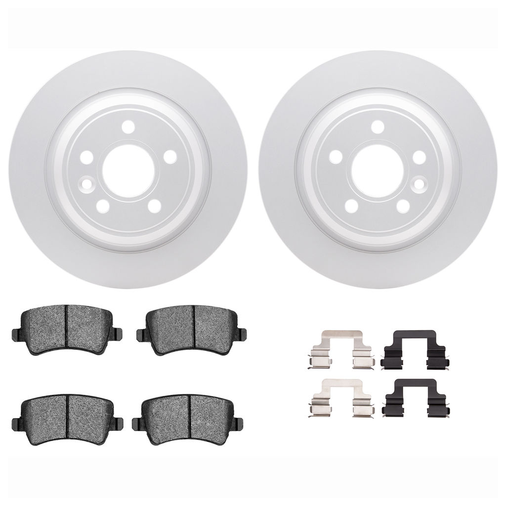 Dynamic Friction 4612-27018 - Brake Kit - Geostop Rotors and 5000 Euro Ceramic Brake Pads with Hardware