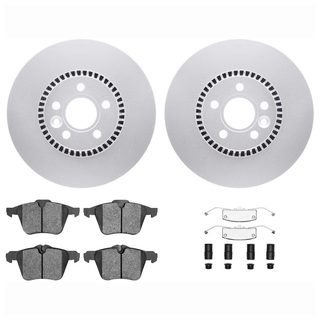 Dynamic Friction 4612-27027 - Brake Kit - Geostop Rotors and 5000 Euro Ceramic Brake Pads with Hardware