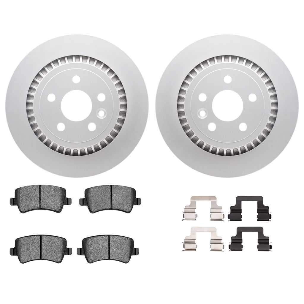 Dynamic Friction 4612-27030 - Brake Kit - Geostop Rotors and 5000 Euro Ceramic Brake Pads with Hardware