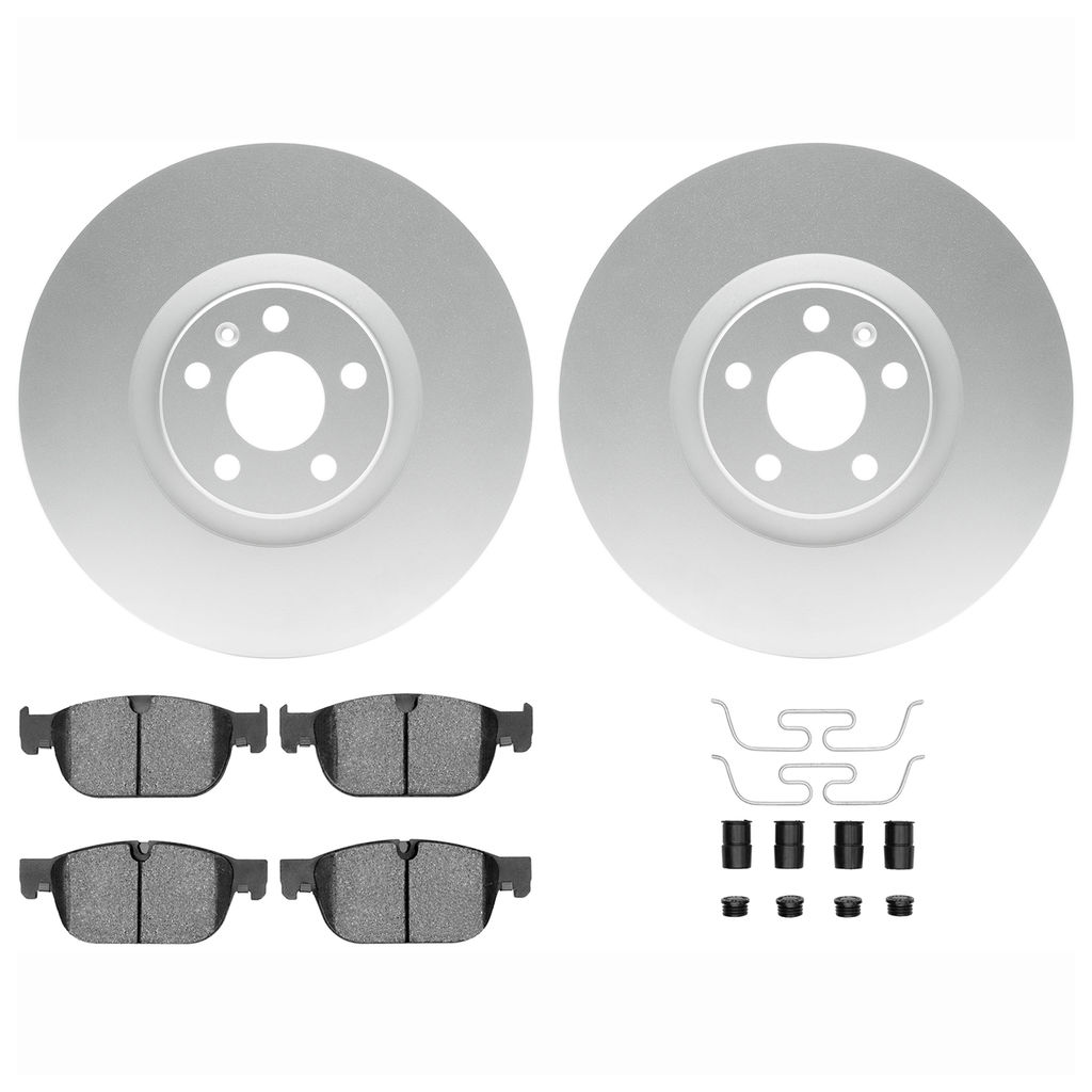 Dynamic Friction 4612-27032 - Brake Kit - Geostop Rotors and 5000 Euro Ceramic Brake Pads with Hardware