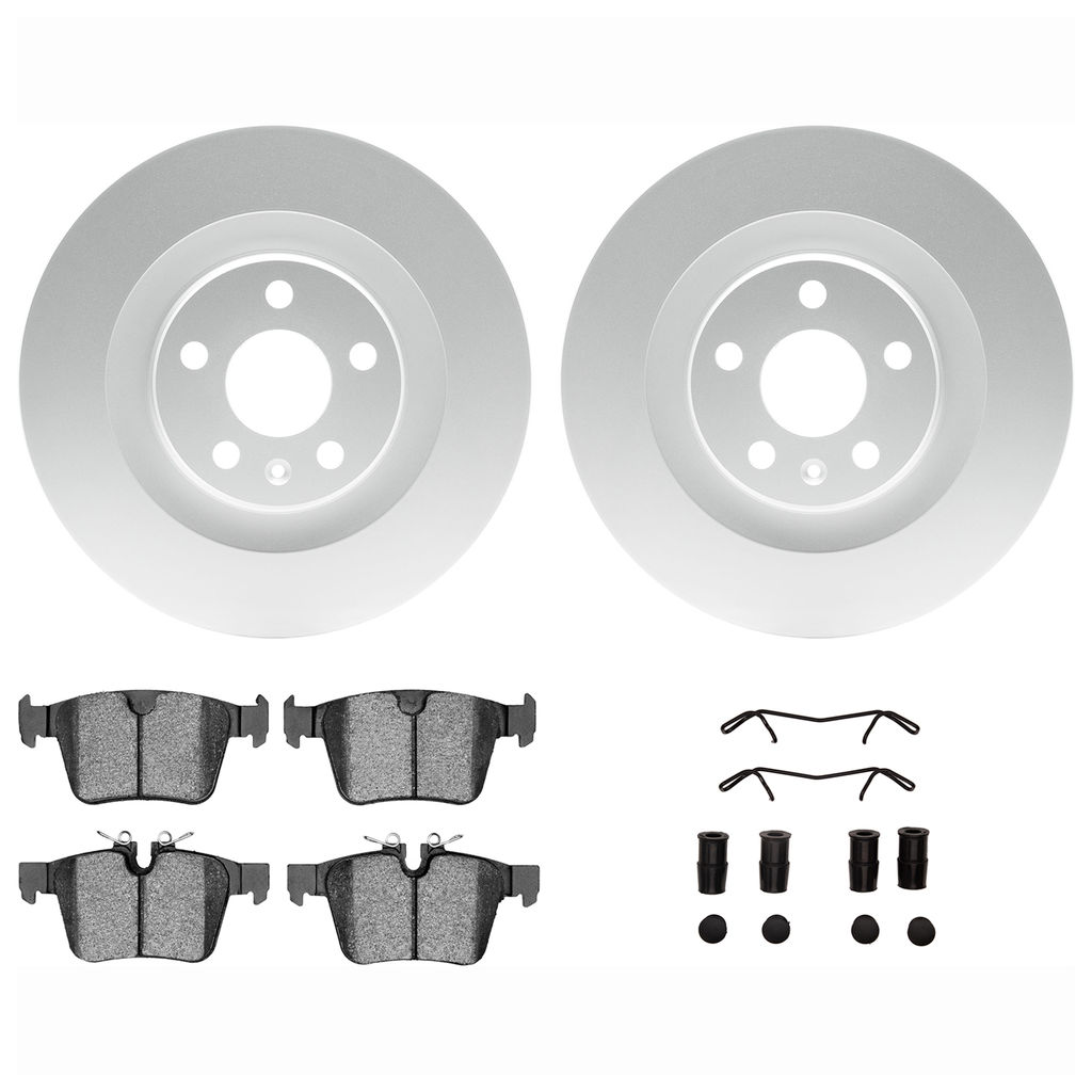 Dynamic Friction 4612-27033 - Brake Kit - Geostop Rotors and 5000 Euro Ceramic Brake Pads with Hardware