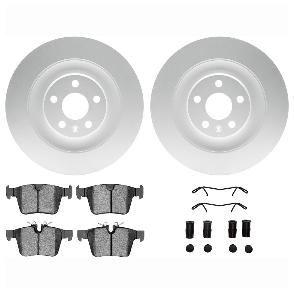 Dynamic Friction 4612-27035 - Brake Kit - Geostop Rotors and 5000 Euro Ceramic Brake Pads with Hardware