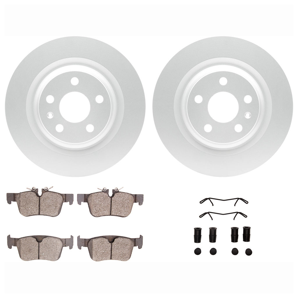 Dynamic Friction 4612-27037 - Brake Kit - Geostop Rotors and 5000 Euro Ceramic Brake Pads with Hardware