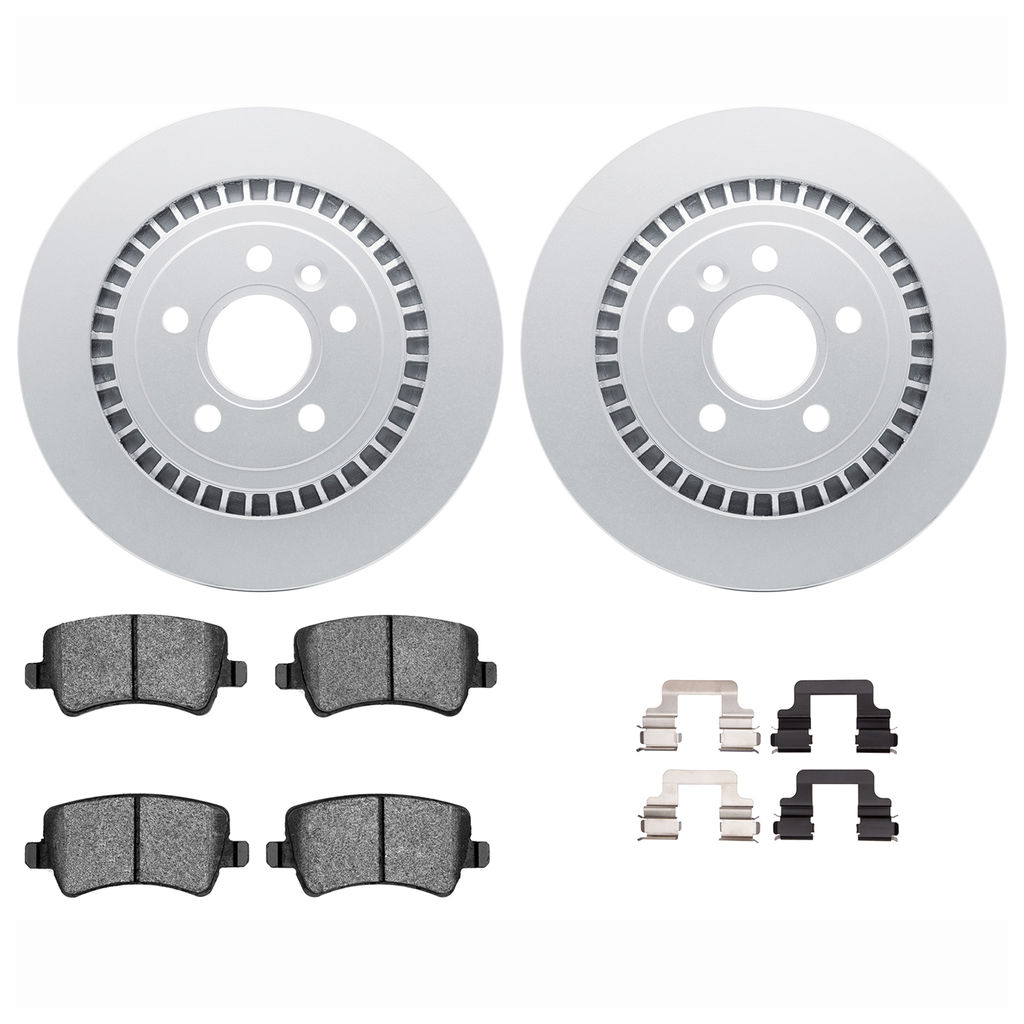 Dynamic Friction 4612-27039 - Brake Kit - Geostop Rotors and 5000 Euro Ceramic Brake Pads with Hardware