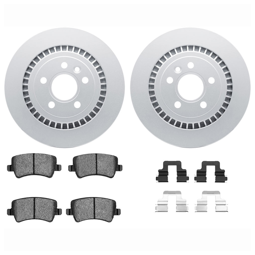 Dynamic Friction 4612-27040 - Brake Kit - Geostop Rotors and 5000 Euro Ceramic Brake Pads with Hardware