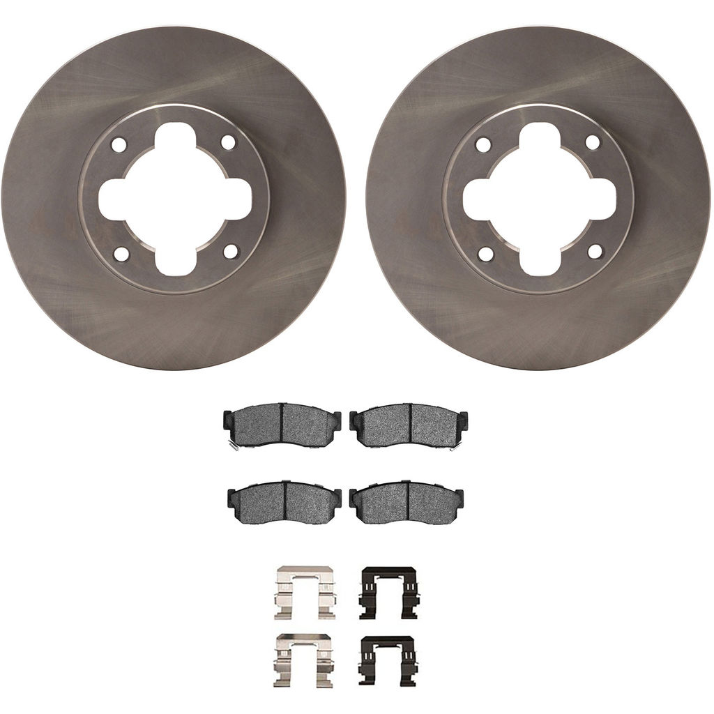 Dynamic Friction 6512-13048 - Brake Kit - Quickstop Rotors and 5000 Brake Pads With Hardware