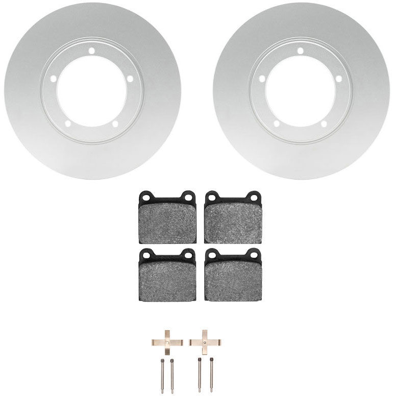 Dynamic Friction 4612-13140 - Brake Kit - Geostop Rotors and 5000 Euro Ceramic Brake Pads with Hardware