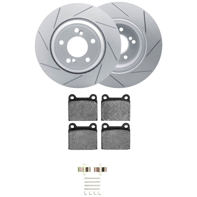 Dynamic Friction 2512-02033 - Brake Kit - Coated Slotted Brake Rotors and 5000 Advanced Brake Pads with Hardware