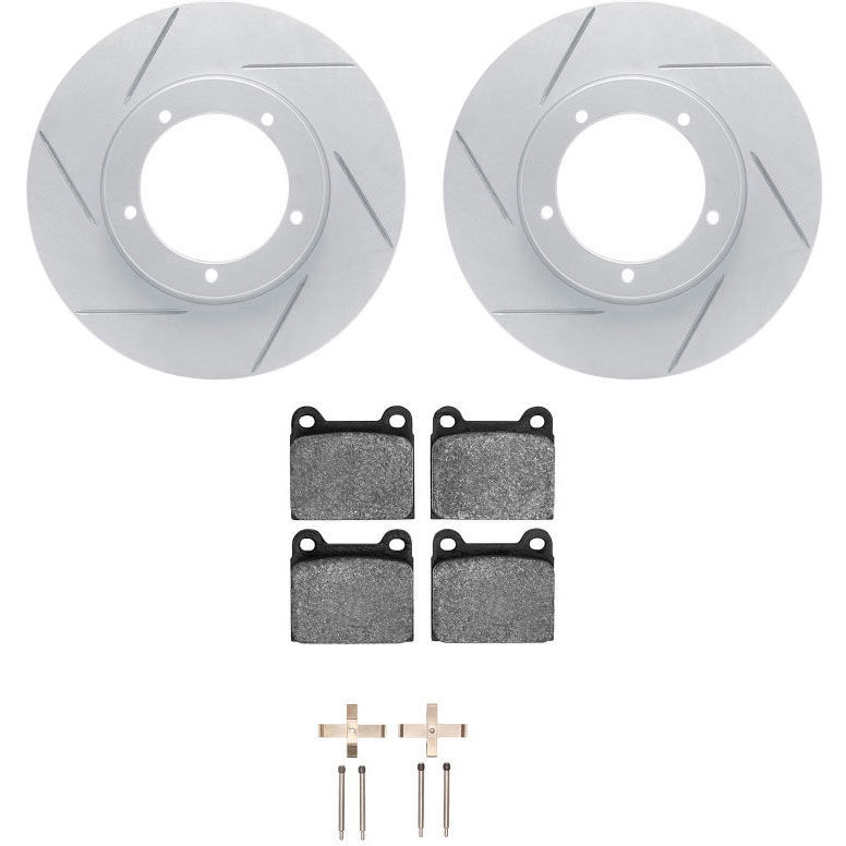 Dynamic Friction 2712-02000 - Brake Kit - Slotted Coated Carbon Alloy Brake Rotor and Active Performance 309 Brake Pads
