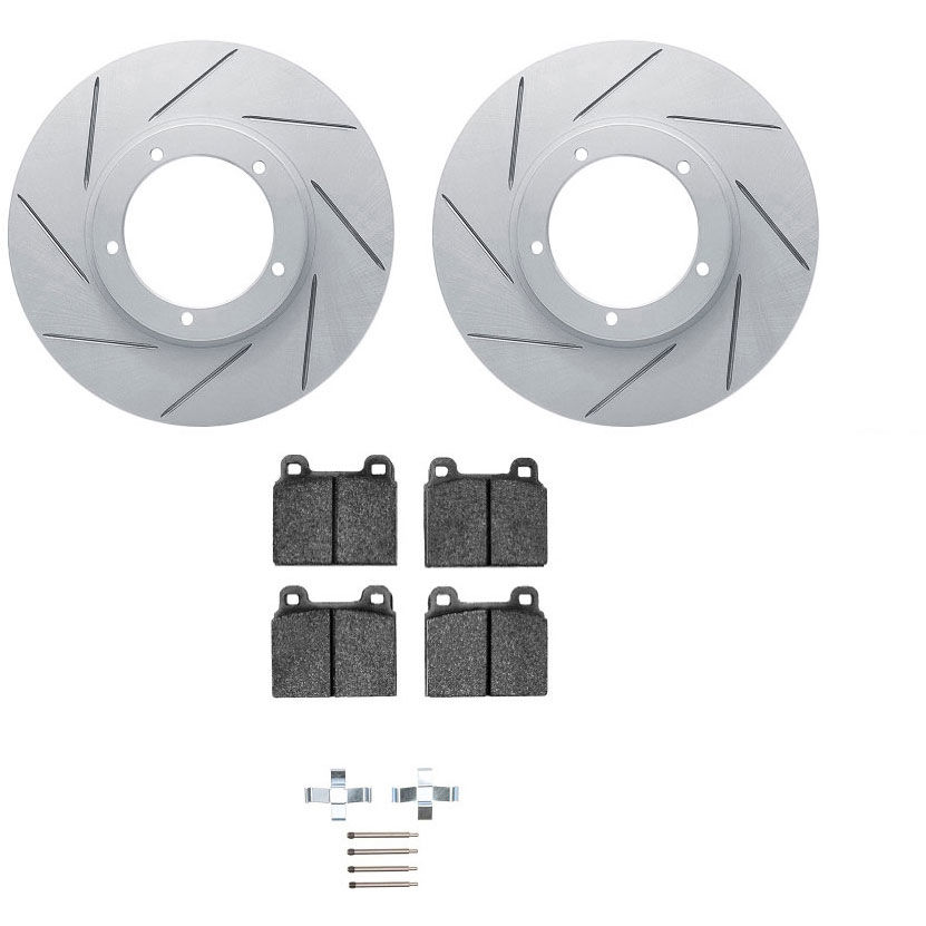 Dynamic Friction 2712-02009 - Brake Kit - Slotted Coated Carbon Alloy Brake Rotor and Active Performance 309 Brake Pads