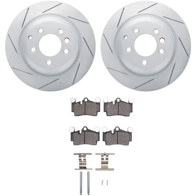 Dynamic Friction 2712-02033 - Brake Kit - Slotted Coated Carbon Alloy Brake Rotor and Active Performance 309 Brake Pads