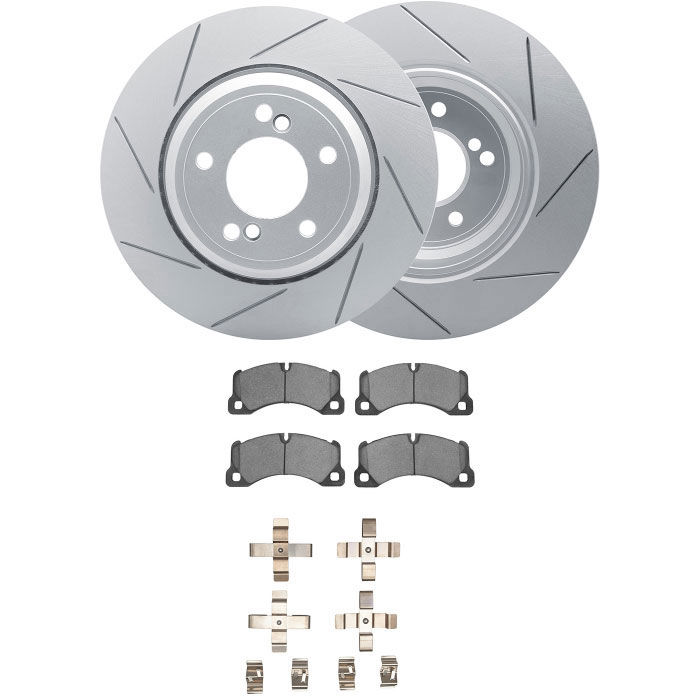 Dynamic Friction 2712-02039 - Brake Kit - Slotted Coated Carbon Alloy Brake Rotor and Active Performance 309 Brake Pads