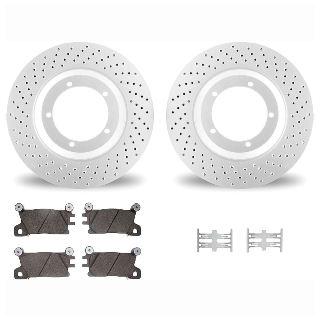 Dynamic Friction 2512-10030 - Geoperformance Rotors-Drilled with 5000 Advanced Brake Pads includes Hardware