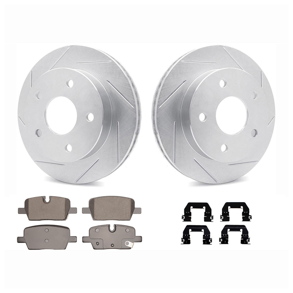 Dynamic Friction 2512-48393 - Geoperformance Rotors-Slotted with 5000 Advanced Brake Pads includes Hardware