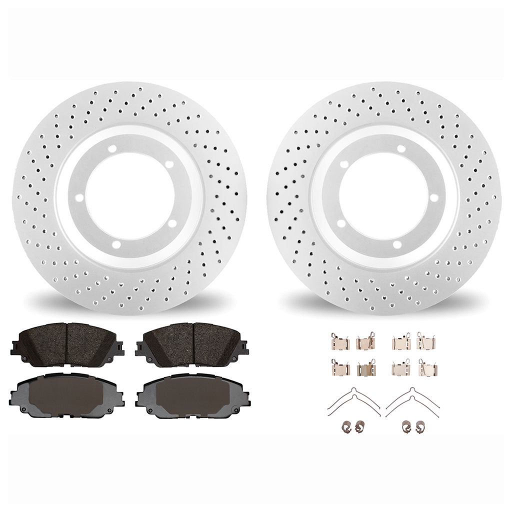 Dynamic Friction 2512-76426 - Geoperformance Rotors-Drilled with 5000 Advanced Brake Pads includes Hardware