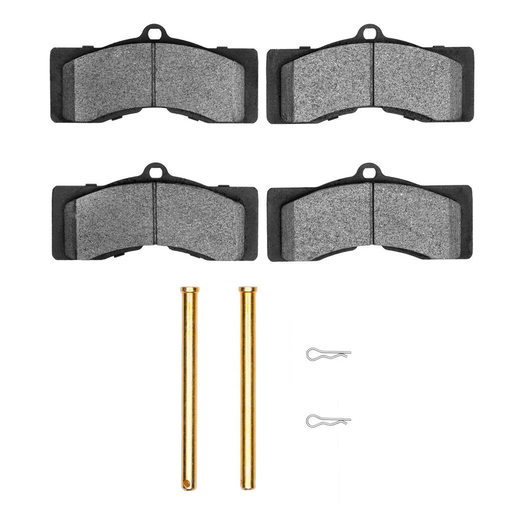 Dynamic Friction 1214-0008-01 - Heavy Duty Semi Metallic Towing Brake Pads With Hardware