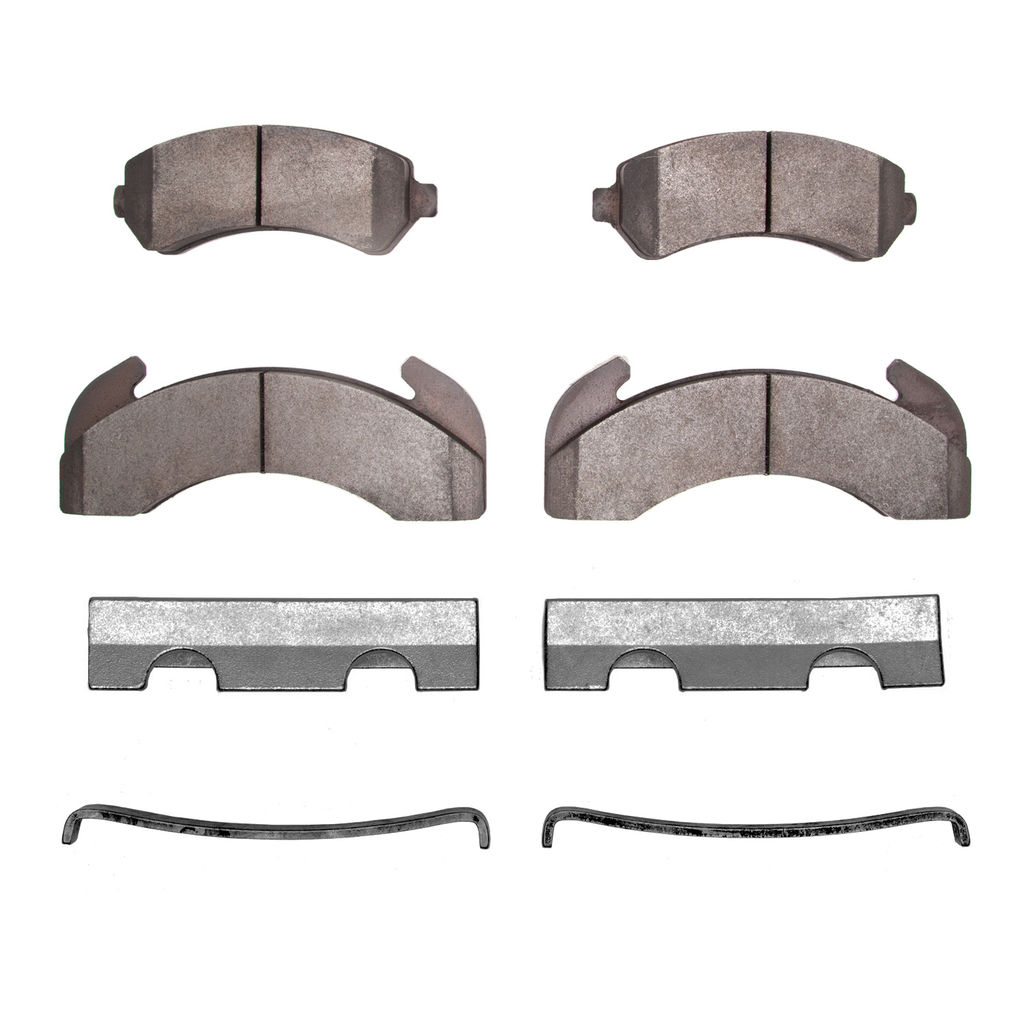 Dynamic Friction 1214-0225-01 - Heavy Duty Semi Metallic Towing Brake Pads With Hardware