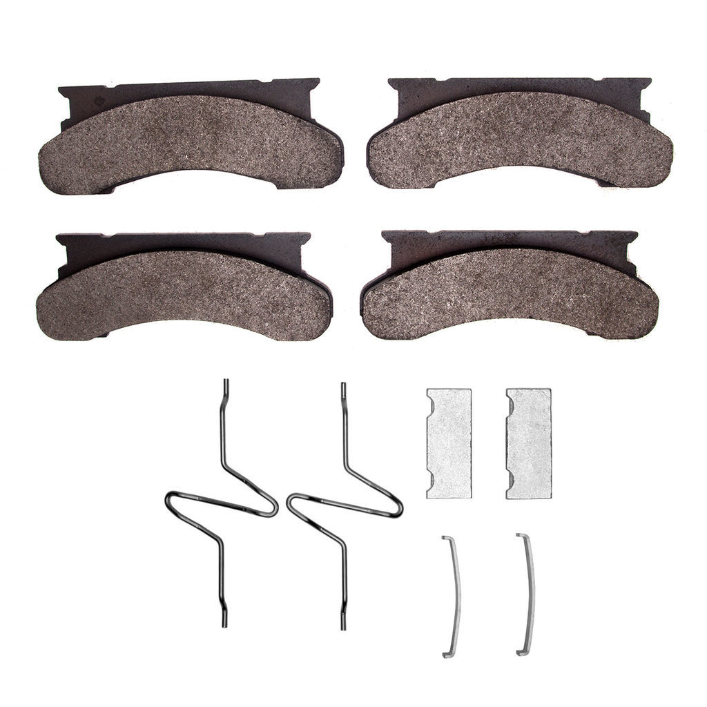 Dynamic Friction 1214-0450-02 - Heavy Duty Semi Metallic Towing Brake Pads With Hardware