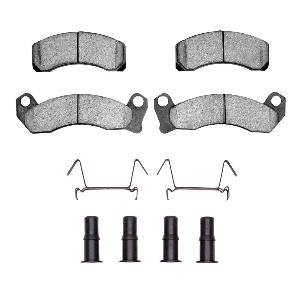Dynamic Friction 1214-0499-02 - Heavy Duty Semi Metallic Towing Brake Pads With Hardware