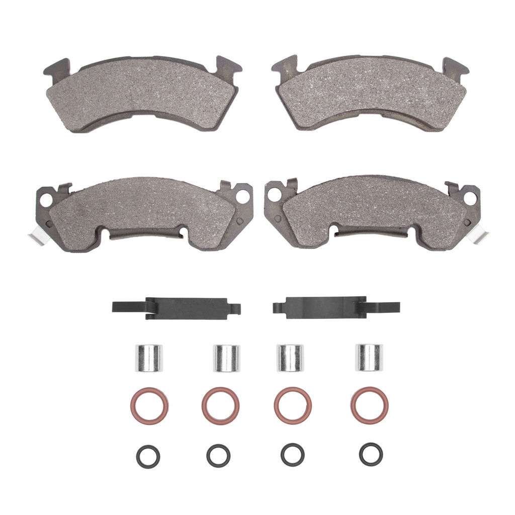 Dynamic Friction 1214-0614-01 - Heavy Duty Semi Metallic Towing Brake Pads With Hardware
