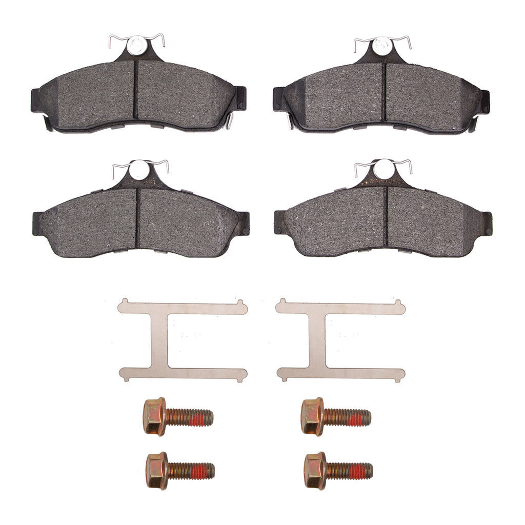 Dynamic Friction 1214-0628-01 - Heavy Duty Semi Metallic Towing Brake Pads With Hardware