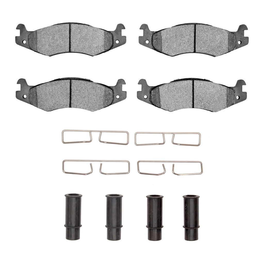 Dynamic Friction 1214-0651-01 - Heavy Duty Semi Metallic Towing Brake Pads With Hardware