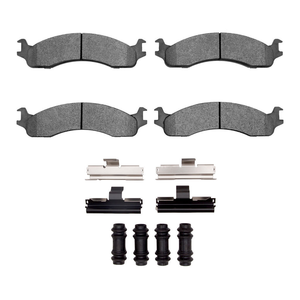 Dynamic Friction 1214-0655-01 - Heavy Duty Semi Metallic Towing Brake Pads With Hardware