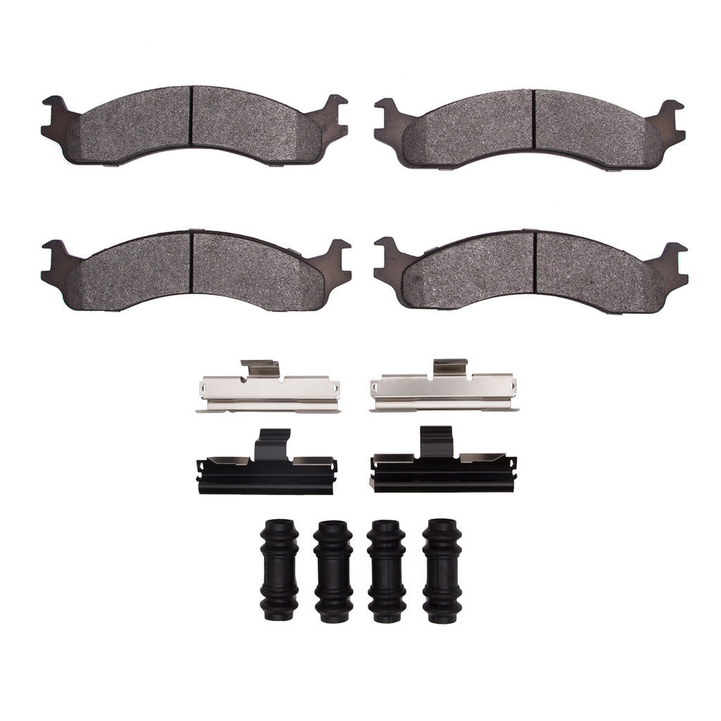 Dynamic Friction 1214-0655-11 - Heavy Duty Semi Metallic Towing Brake Pads With Hardware