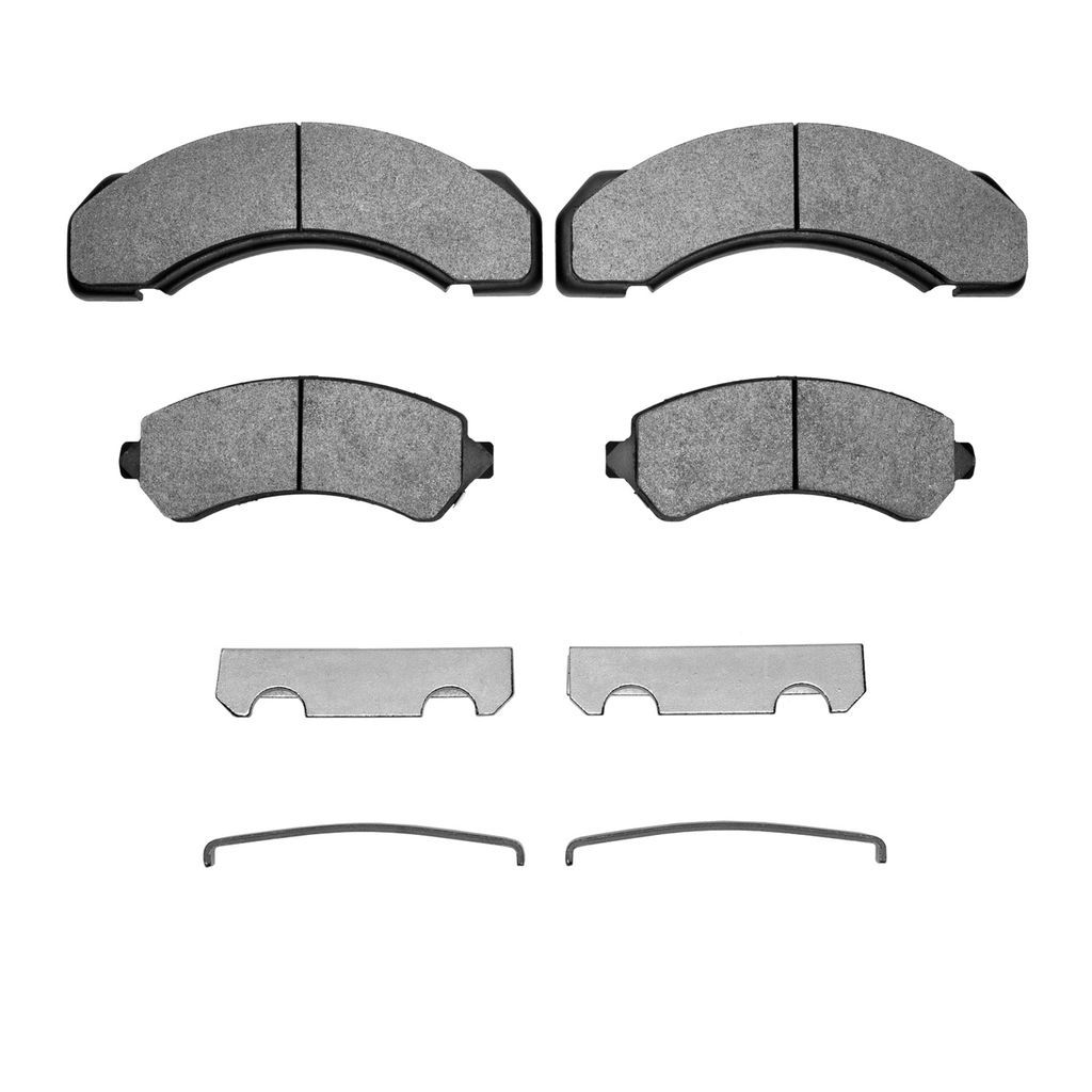 Dynamic Friction 1214-0717-01 - Heavy Duty Semi Metallic Towing Brake Pads With Hardware