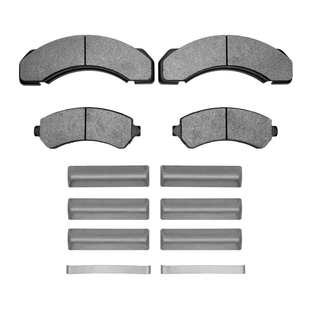 Dynamic Friction 1214-0717-02 - Heavy Duty Semi Metallic Towing Brake Pads With Hardware
