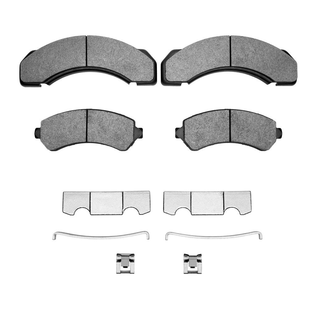 Dynamic Friction 1214-0717-03 - Heavy Duty Semi Metallic Towing Brake Pads With Hardware