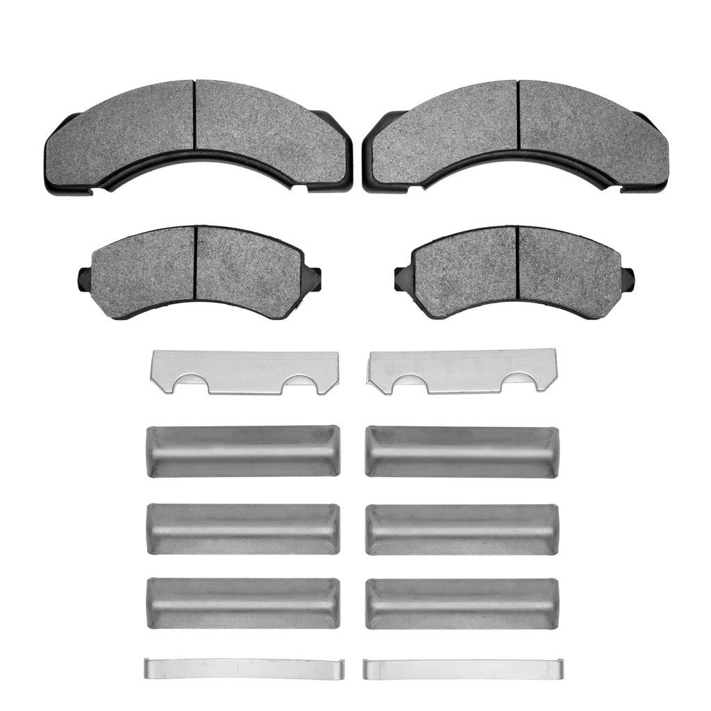 Dynamic Friction 1214-0717-04 - Heavy Duty Semi Metallic Towing Brake Pads With Hardware