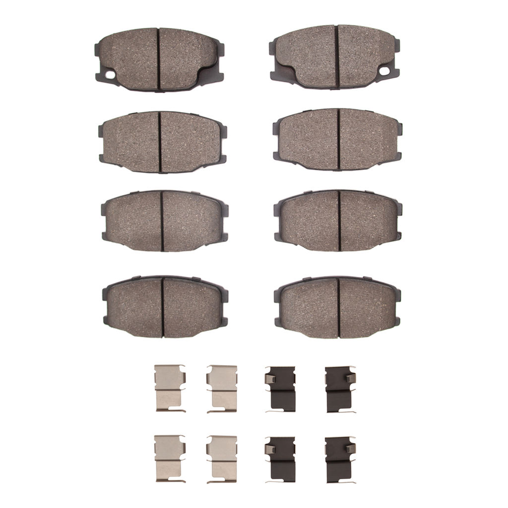Dynamic Friction 1214-0734-01 - Heavy Duty Semi Metallic Towing Brake Pads With Hardware