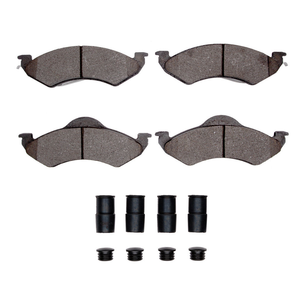 Dynamic Friction 1214-0746-01 - Heavy Duty Semi Metallic Towing Brake Pads With Hardware
