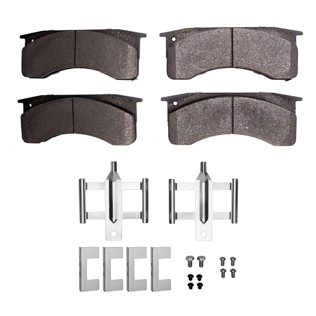 Dynamic Friction 1214-0769-01 - Heavy Duty Semi Metallic Towing Brake Pads With Hardware